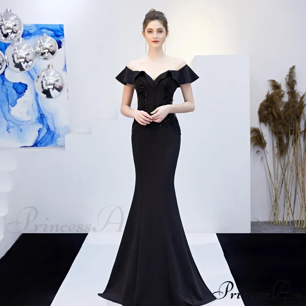 Elizabeth ruffled-strap Stylish embroidered fishtail dress