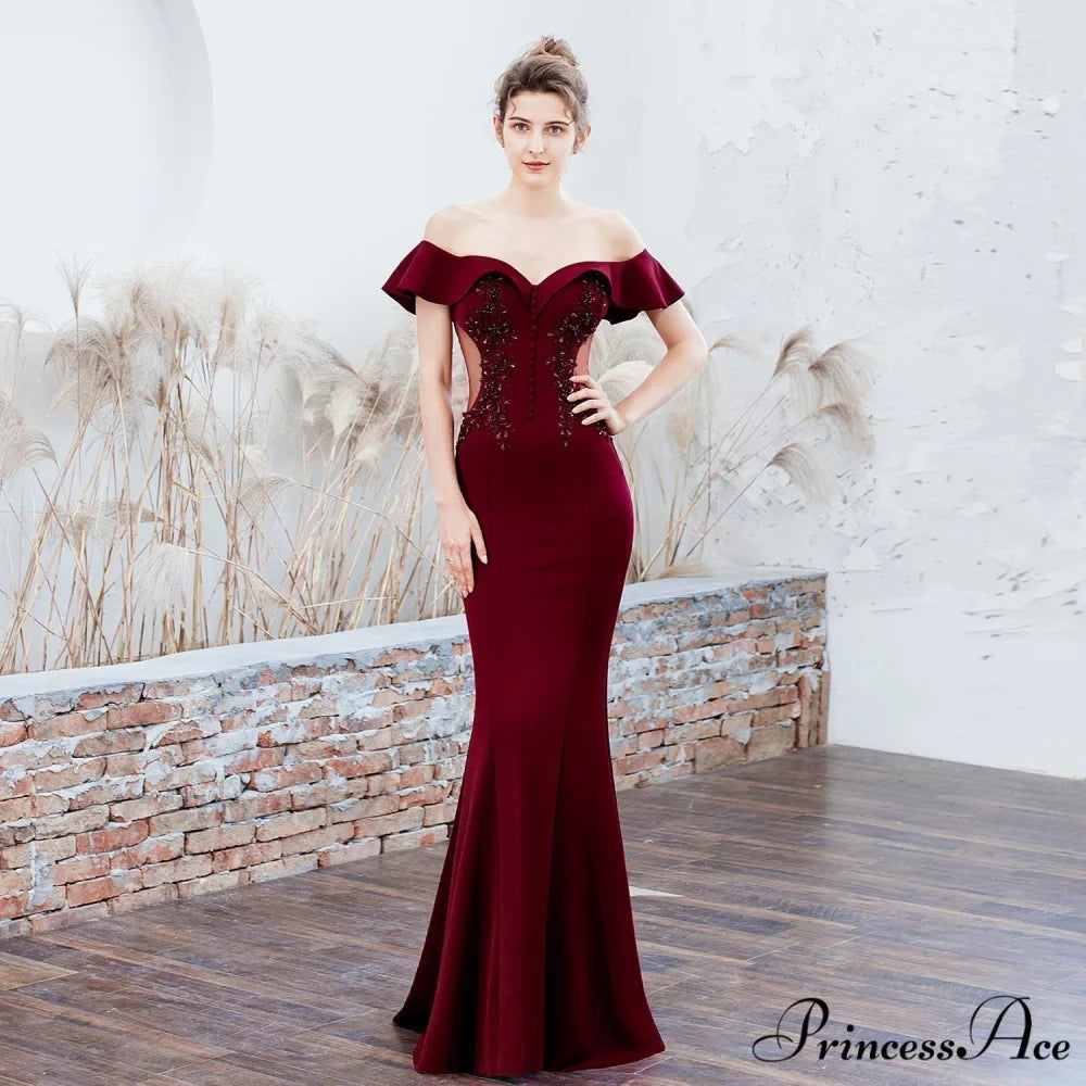 Elizabeth ruffled-strap Stylish embroidered fishtail dress