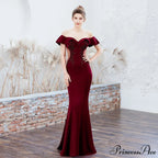 Elizabeth ruffled-strap Stylish embroidered fishtail dress