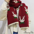 Elk Pattern Winter Knitting Couple Scarf - Christmas Gift
