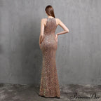 Ella halterneck Stylish sequined formal dress