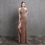 Ella halterneck Stylish sequined formal dress