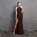 Ella halterneck Stylish sequined formal dress