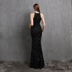 Ella halterneck Stylish sequined formal dress