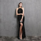 Ella halterneck Stylish sequined formal dress