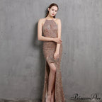 Ella halterneck Stylish sequined formal dress