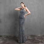 Ella halterneck Stylish sequined formal dress