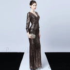 Ella long-sleeve sequined Charming formal fishtail dress