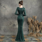 Ella long-sleeve sequined Charming formal fishtail dress