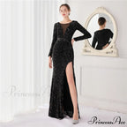 Ella sequined large Charming split mermaid dress