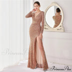 Ella sequined large Charming split mermaid dress