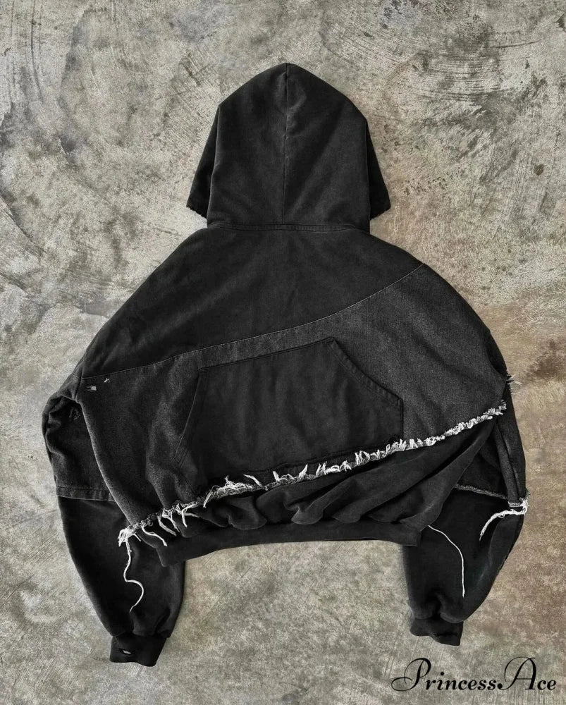 Embroidered Black Hoodie