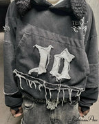 Embroidered Black Hoodie