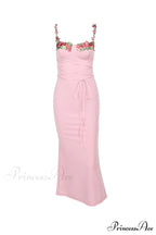 Embroidered Floral Strappy Dress