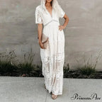 Embroidered Patchwork Long Sleeve Ivory Bohemian Dress
