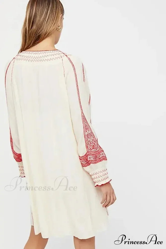 Embroidered Tassel Large Cotton Boho Dress