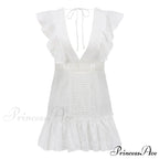 Embroidery Lace White Dress