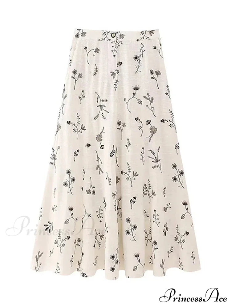 Embroidery Strap Maxi Dress