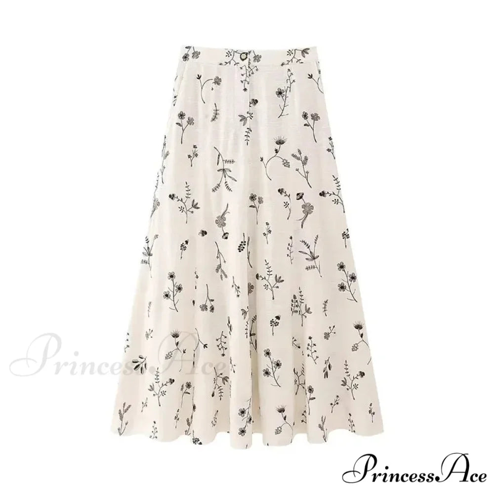 Embroidery Strap Maxi Dress