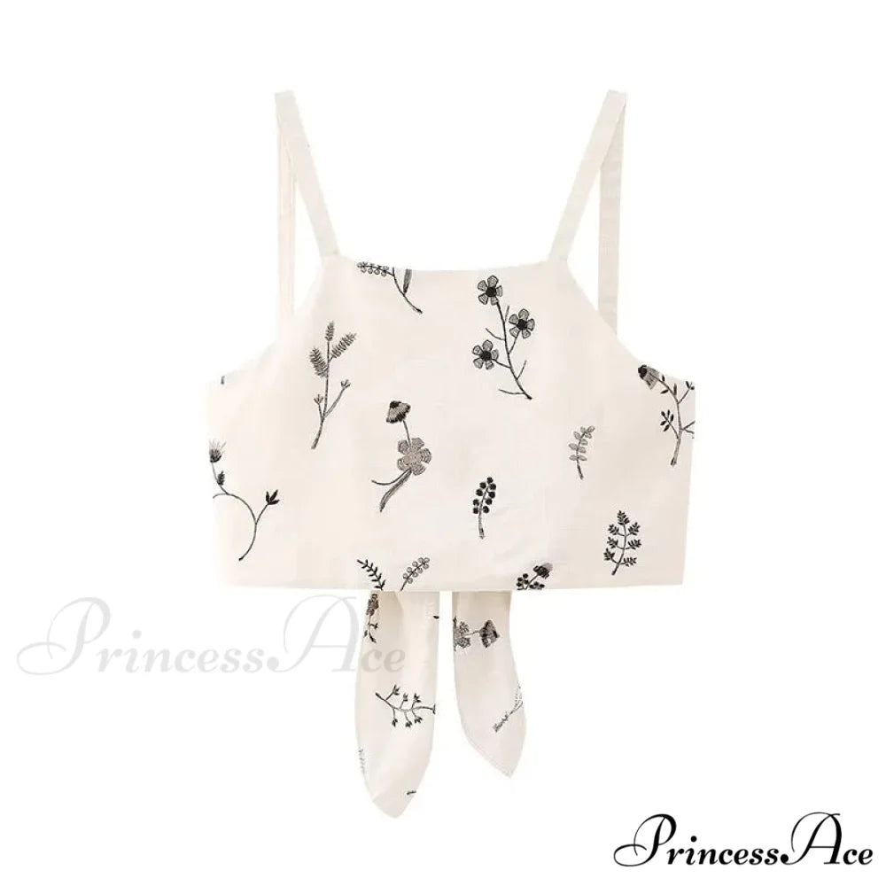 Embroidery Strap Maxi Dress