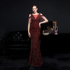 Emery sequined Stylish fringed fishtail dress