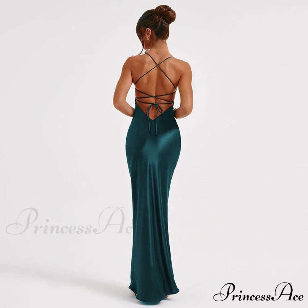 Emilia Draped Stylish Satin Gown