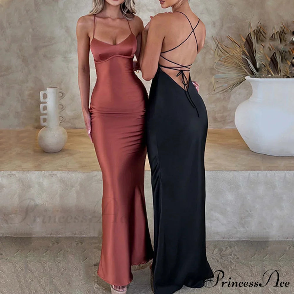 Emilia Draped Stylish Satin Gown