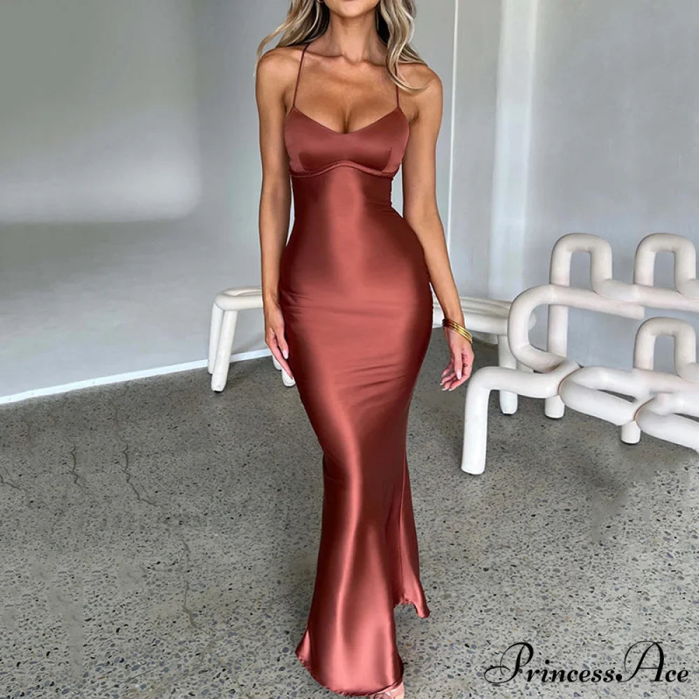 Emilia Draped Stylish Satin Gown