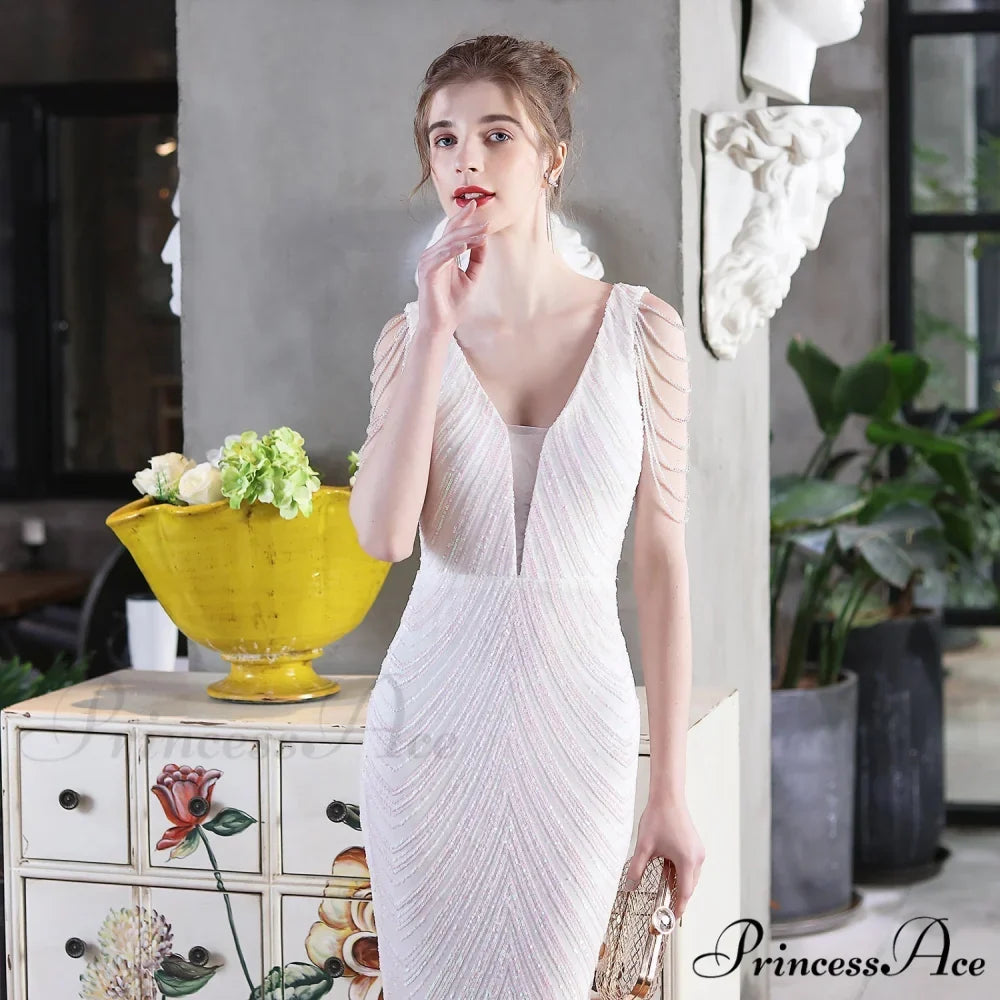 Emily Mermaid Sequin Charming Sleeveless Prom Dress