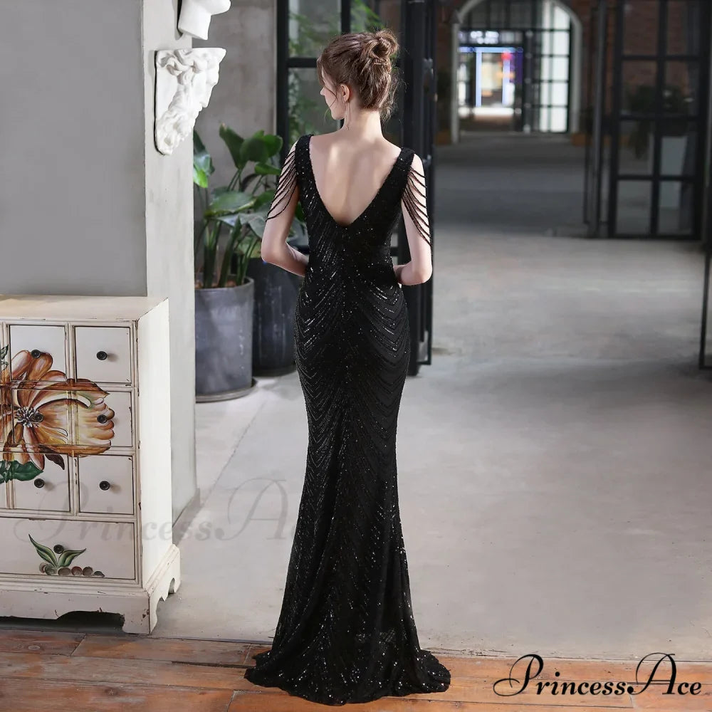 Emily Mermaid Sequin Charming Sleeveless Prom Dress