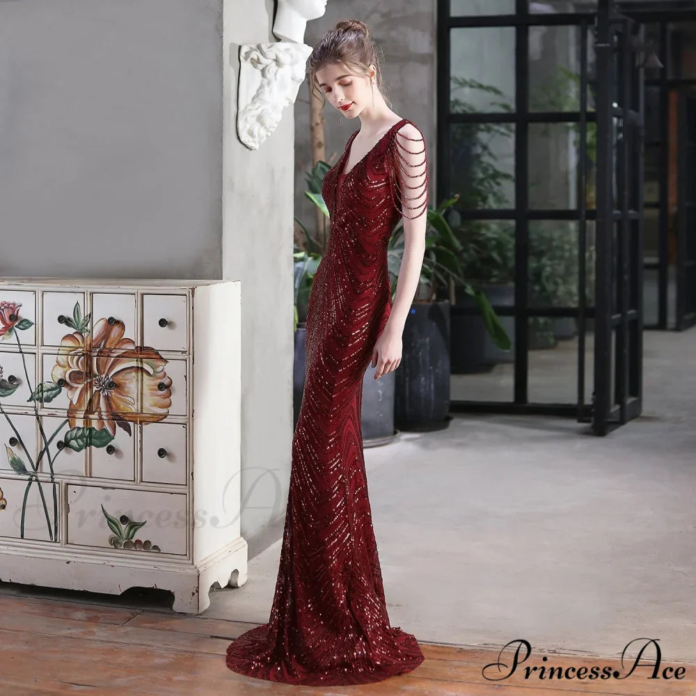 Emily Mermaid Sequin Charming Sleeveless Prom Dress