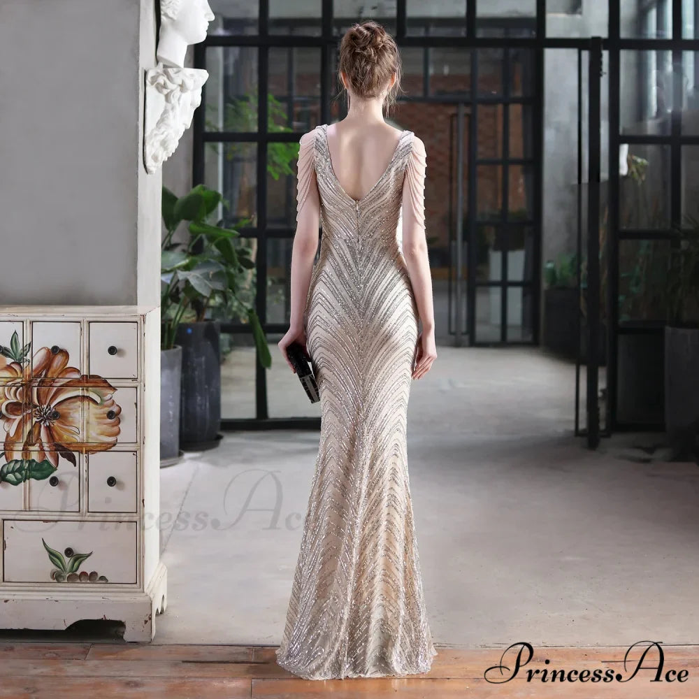 Emily Mermaid Sequin Charming Sleeveless Prom Dress