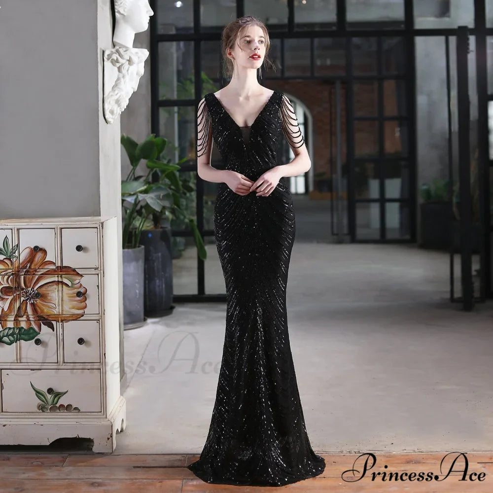 Emily Mermaid Sequin Charming Sleeveless Prom Dress