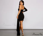 Emily One Shoulder Charming Pleated Asymmetric Mini Dress