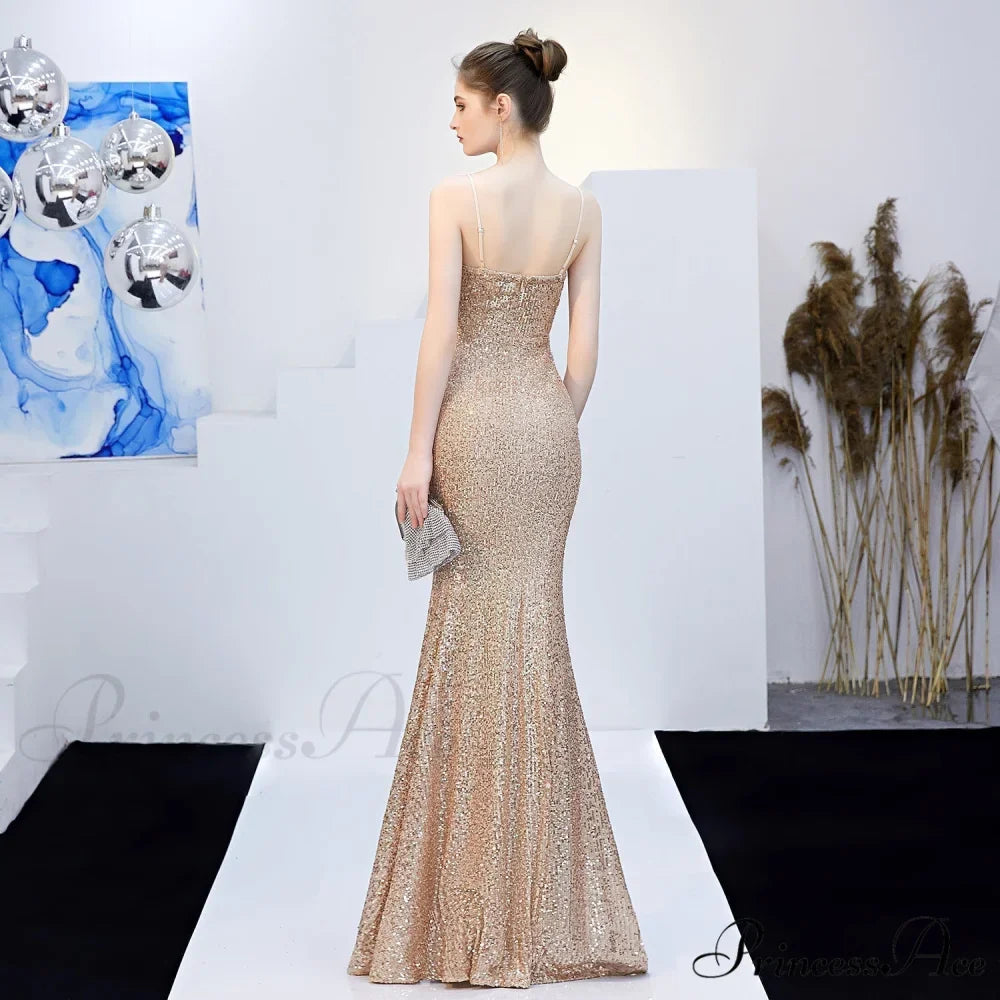 Emma sequined Stylish Formal slit dress