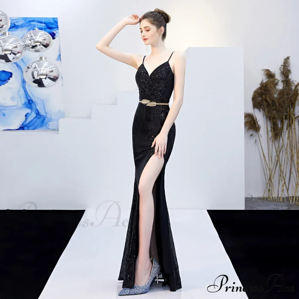 Emma sequined Stylish Formal slit dress