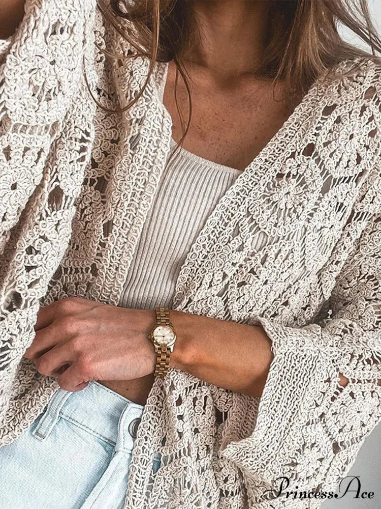 Empty Deep-neck Knitted Coat