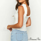 Empty Eyelet Ribbon Crop Top