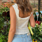 Empty Eyelet Ribbon Crop Top