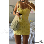 Empty Flower Spaghetti Mini Dress