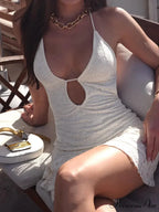 Empty Lace-Up Celebration Mini Dress