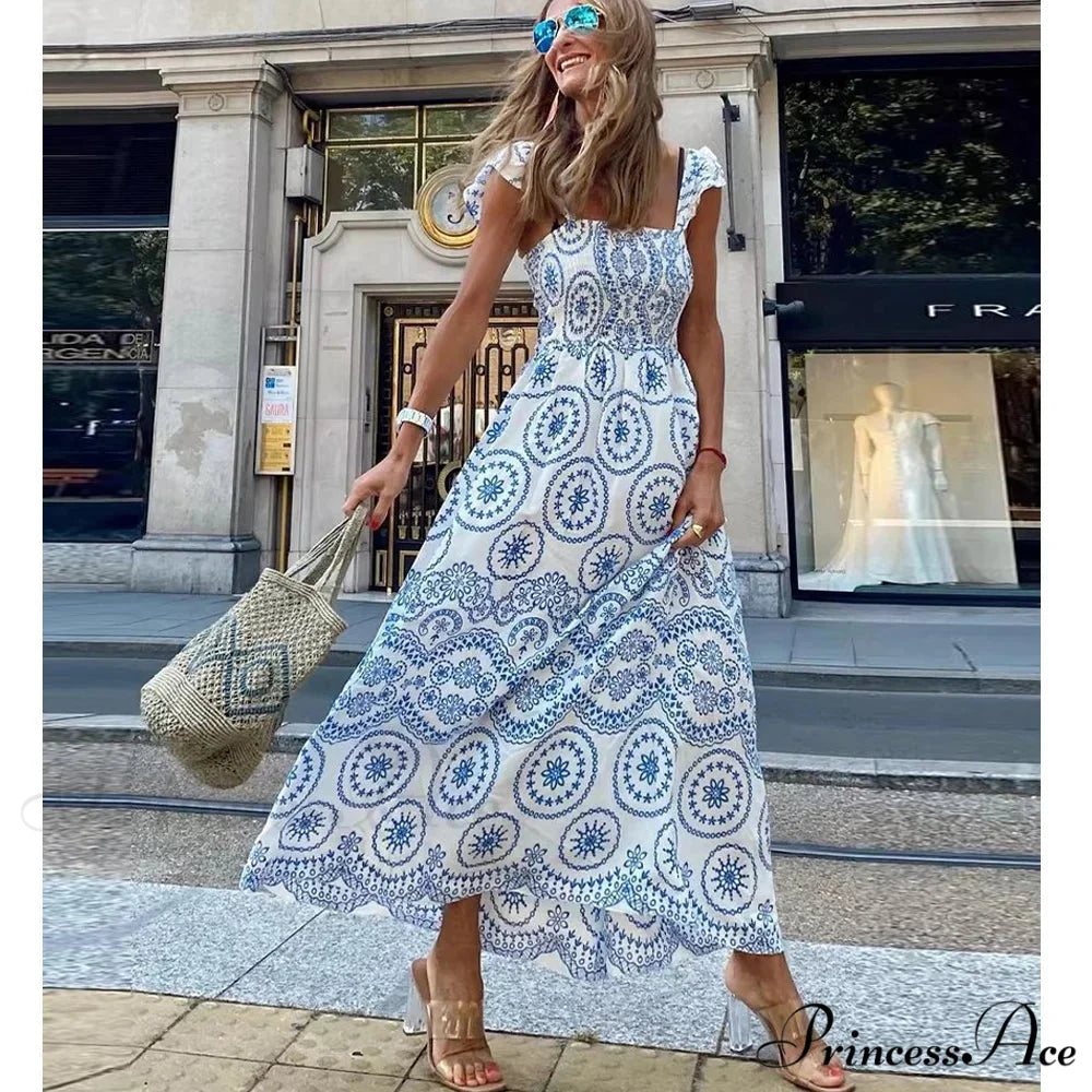 Empty Out Flower Stitching Soaring Sleeve Dress