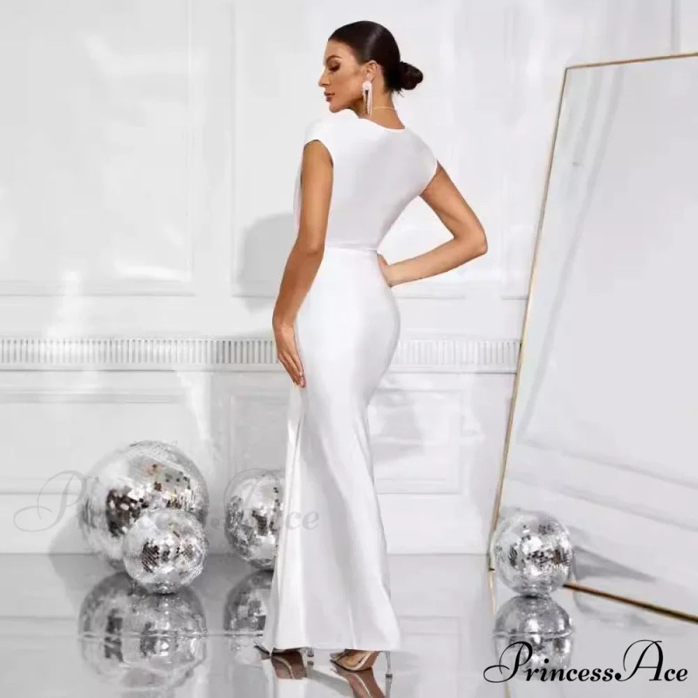 Empty Out Gathered Asymmetrical Prom Dress