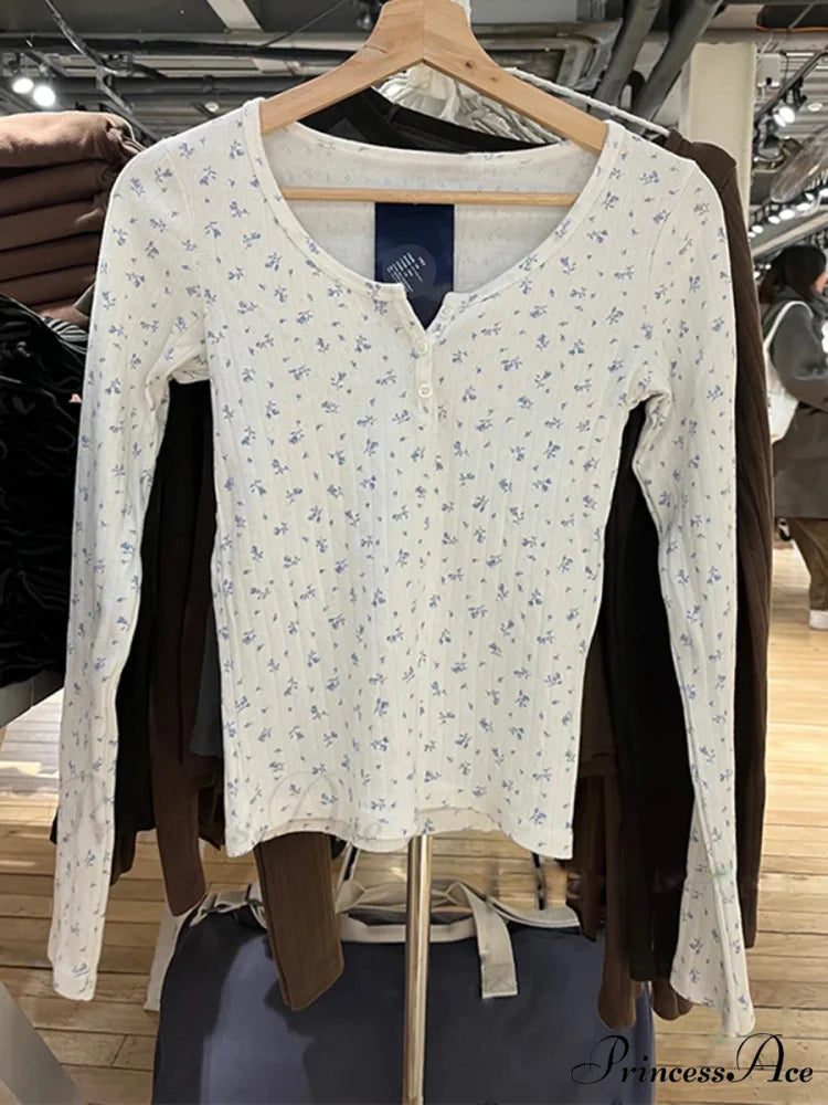 Empty Out Rose Long Sleeve Seductive Slim Top Knit Top