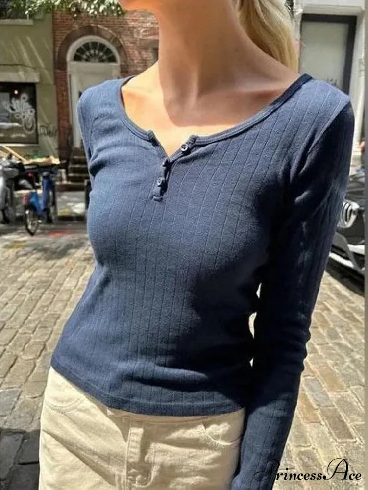 Empty Out Rose Long Sleeve Seductive Slim Top Knit Top