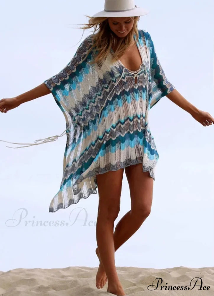 Empty Profound V-neck Lace Up Tunic Mini Dress