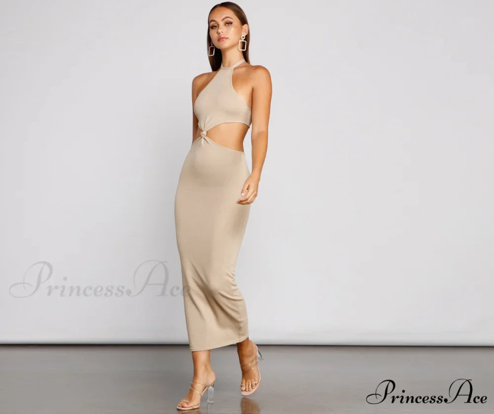 Endless Summer Stylish Halter Cutout Dress