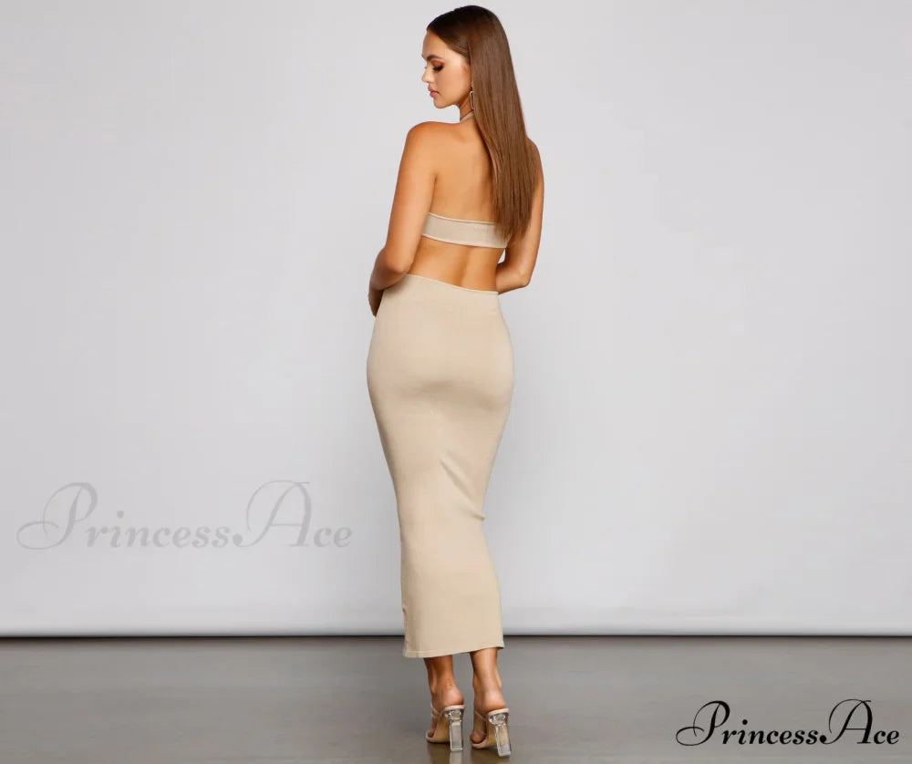 Endless Summer Stylish Halter Cutout Dress