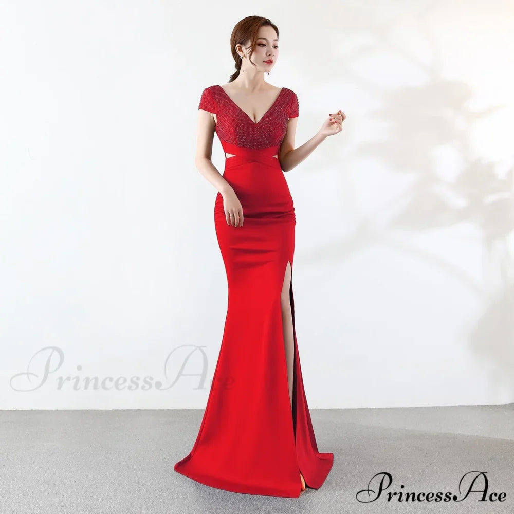 Eremi slim fit Charming long fishtail dress