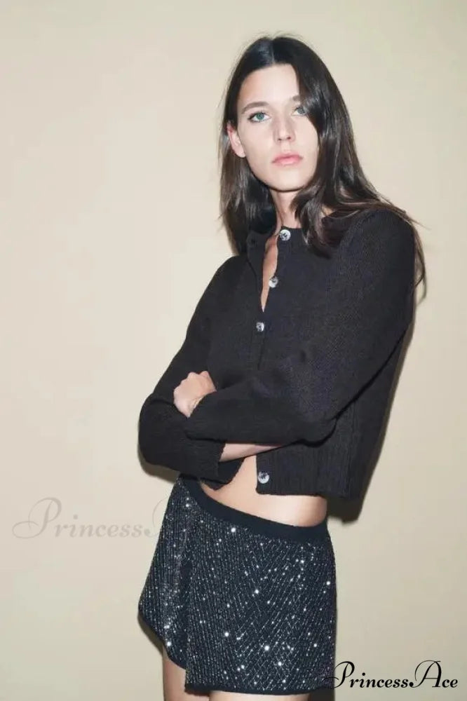 Essential Flexible Plain Circular Neck Cardigan